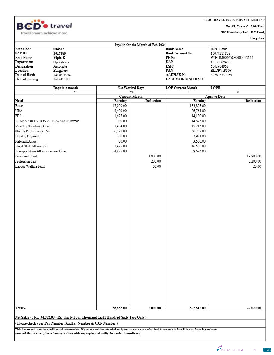 Download BCD Travel India payslip template in Word and PDF formats.pdf, 1 Photoshop template